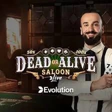 Dead or Alive: Saloon online game logo by Evolution on cleobetra-casino.at