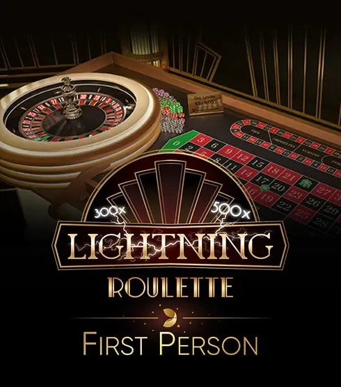 First Person Lightning Roulette slot logo by Evolution at Cleobetra Casino